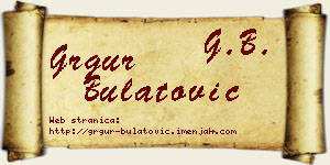 Grgur Bulatović vizit kartica